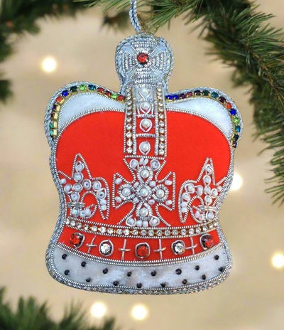Red Velvet Imperial Crown Decoration by Tinker Tailor London