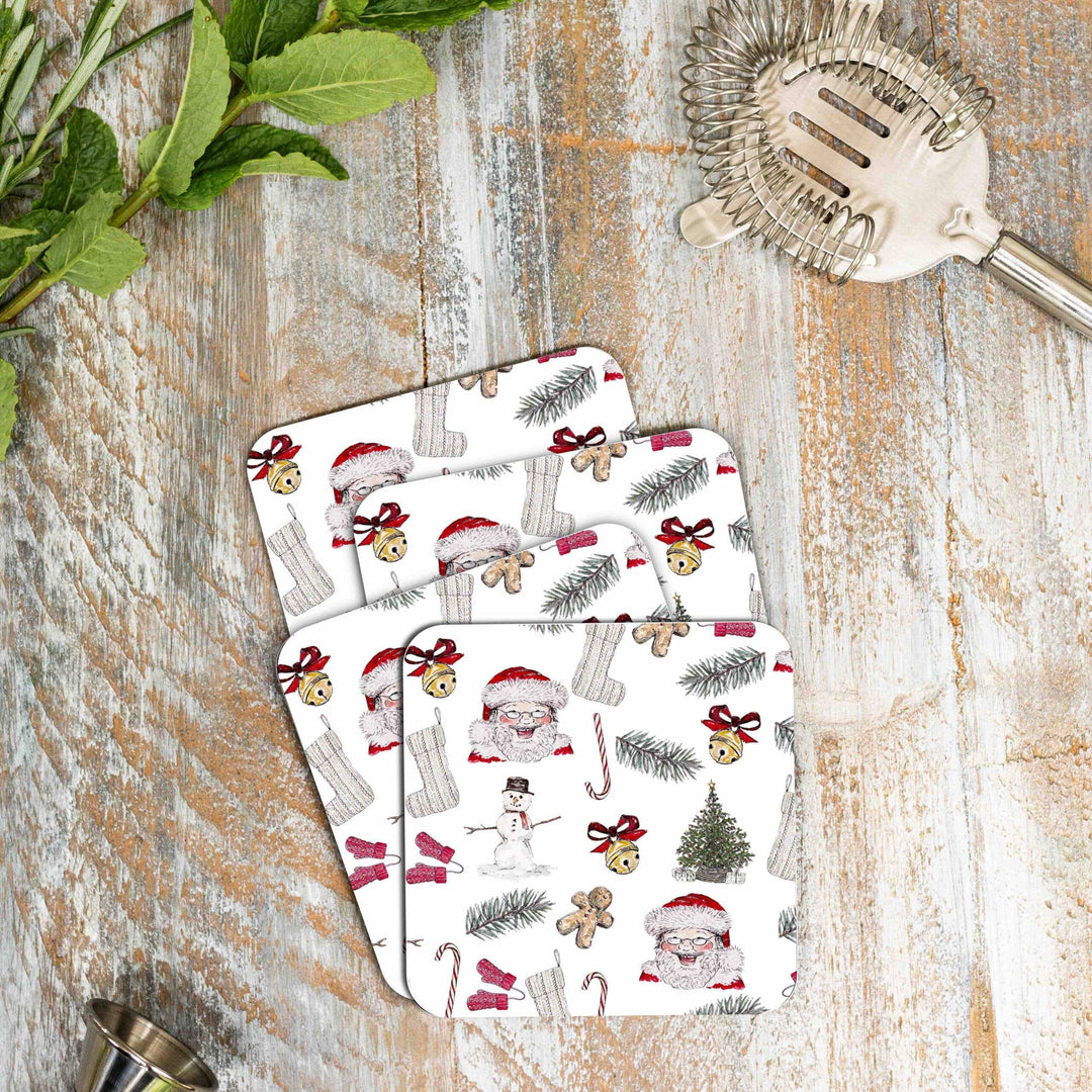 All Things Jolly (Pure) - Set Of 4 Coasters