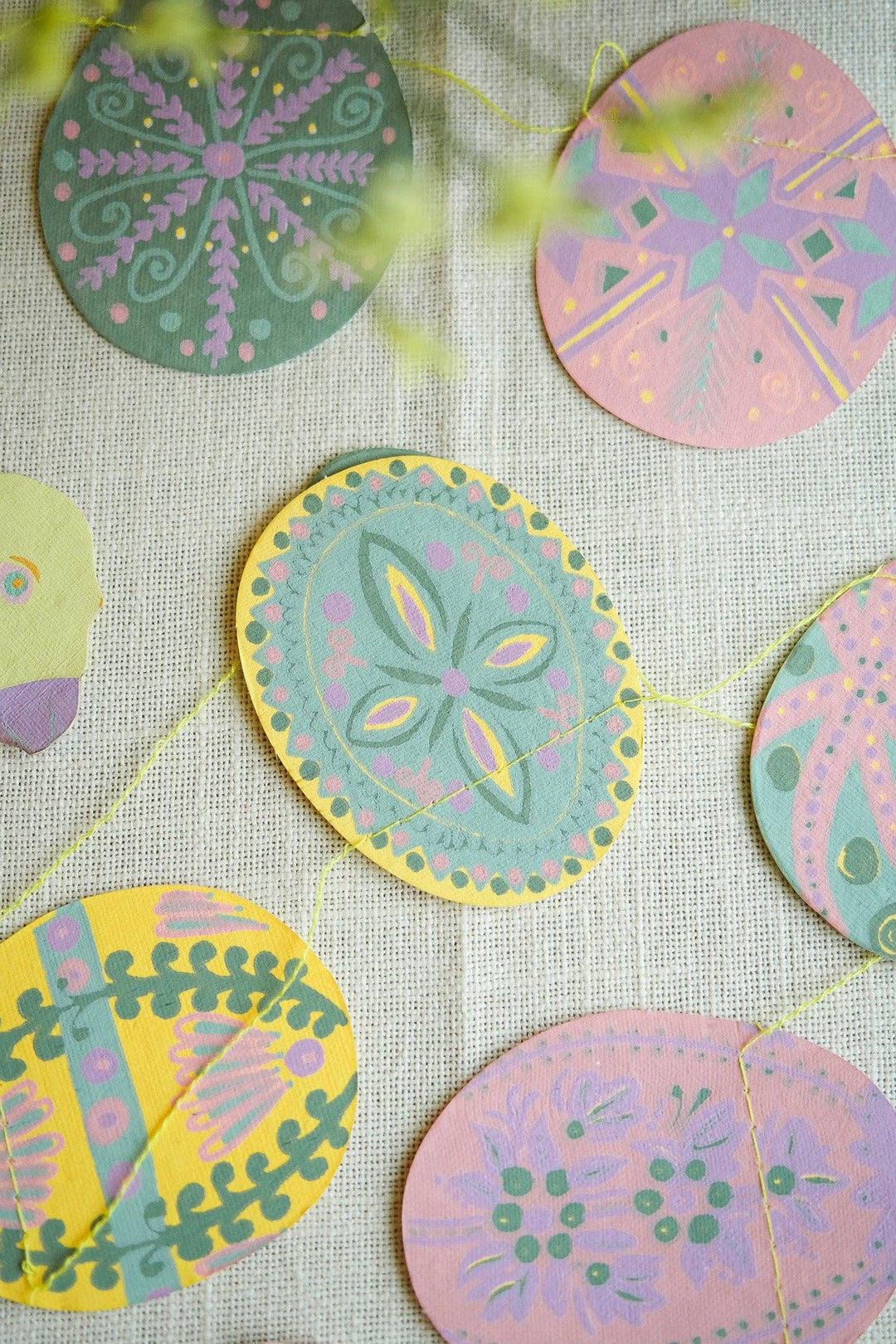 Egg Hunt Sewn Cotton Paper Garland