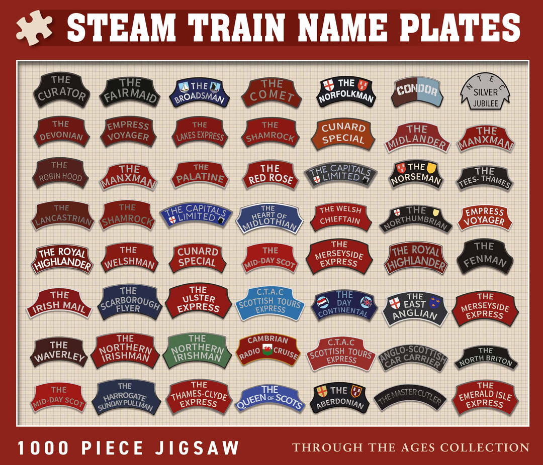 Steam Train Name Plates 1000 Piece Jigsaw Puzzle