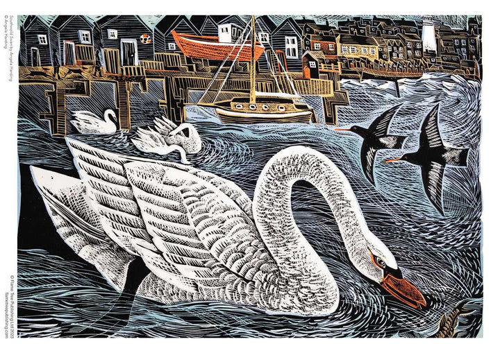 Southwold Swan Adult Sustainable Jigsaw Puzzle by Angela Harding