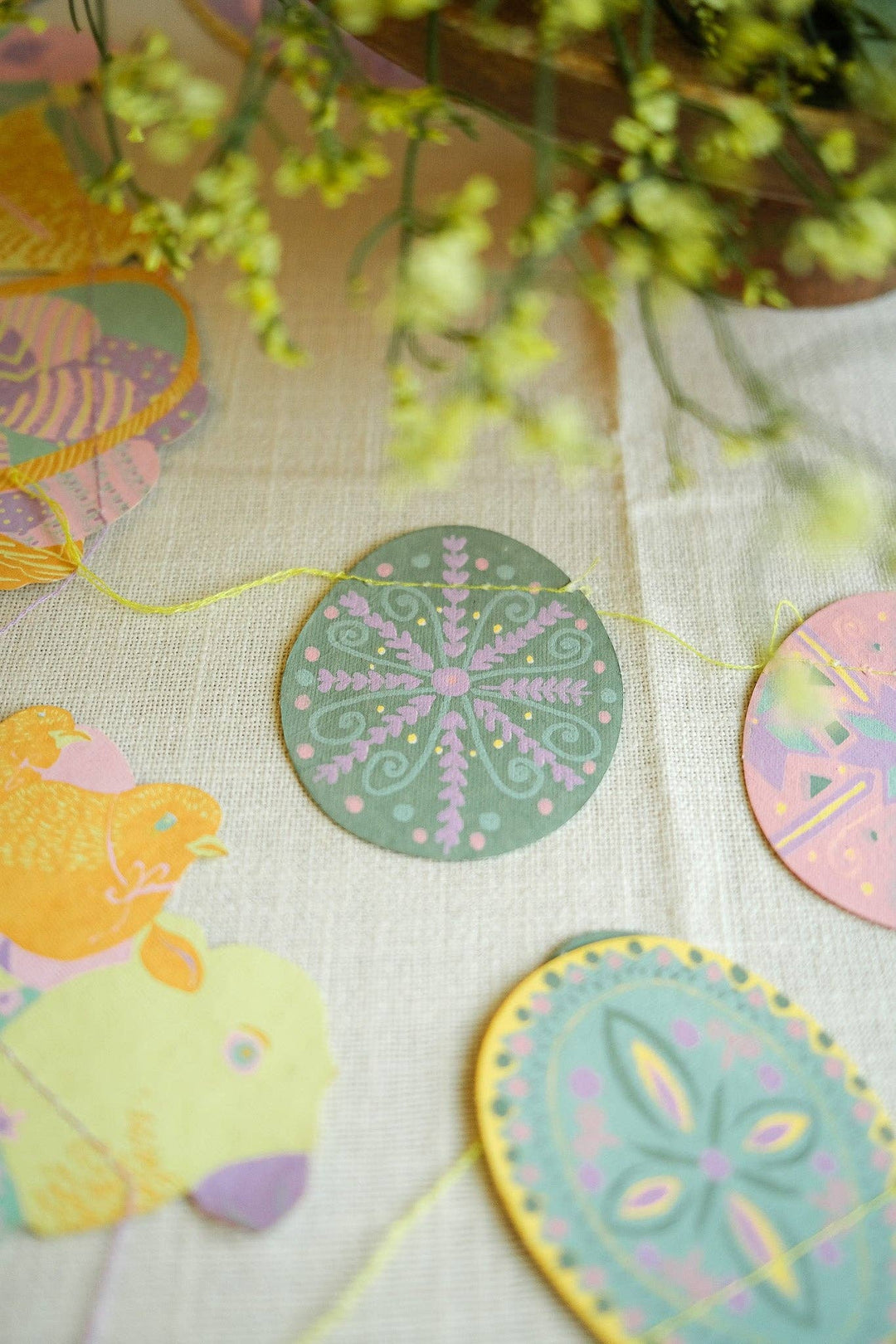 Egg Hunt Sewn Cotton Paper Garland