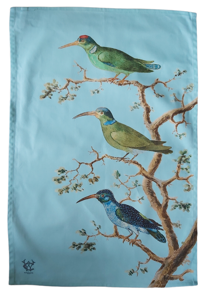 Antique Design 3 Hummingbirds Tea Towel