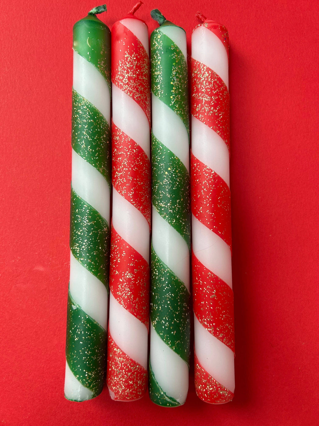 GLITTER TWISTS Dip Dye Dinner Candle Set of 4