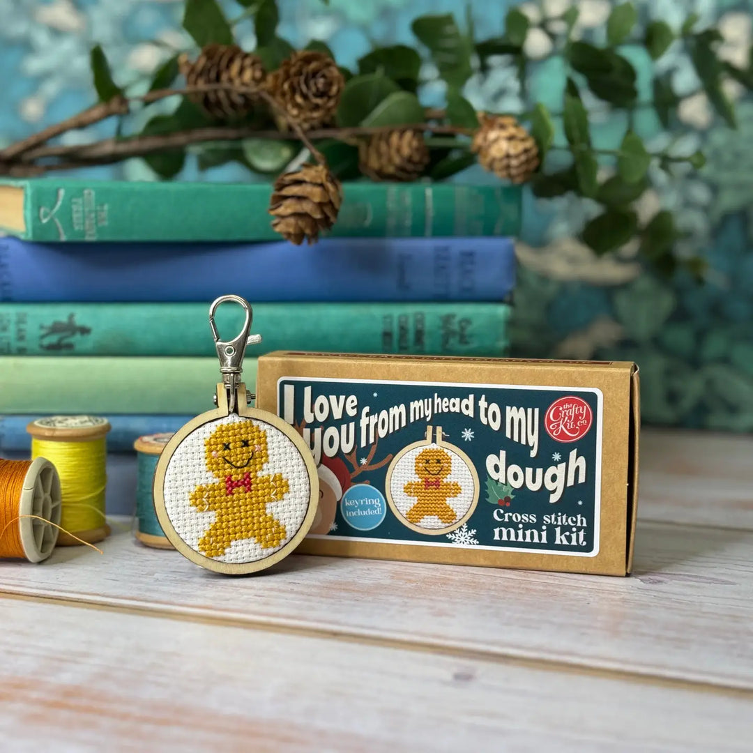 Gingerbread Man Mini Matchbox Cross Stitch Kit