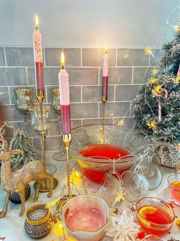 SUGAR AND SPICE Dip Dye Dinner Candle Trio