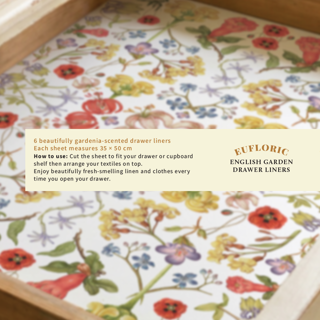 'Euphloric English Garden' Gardenia-Scented Drawer Liners
