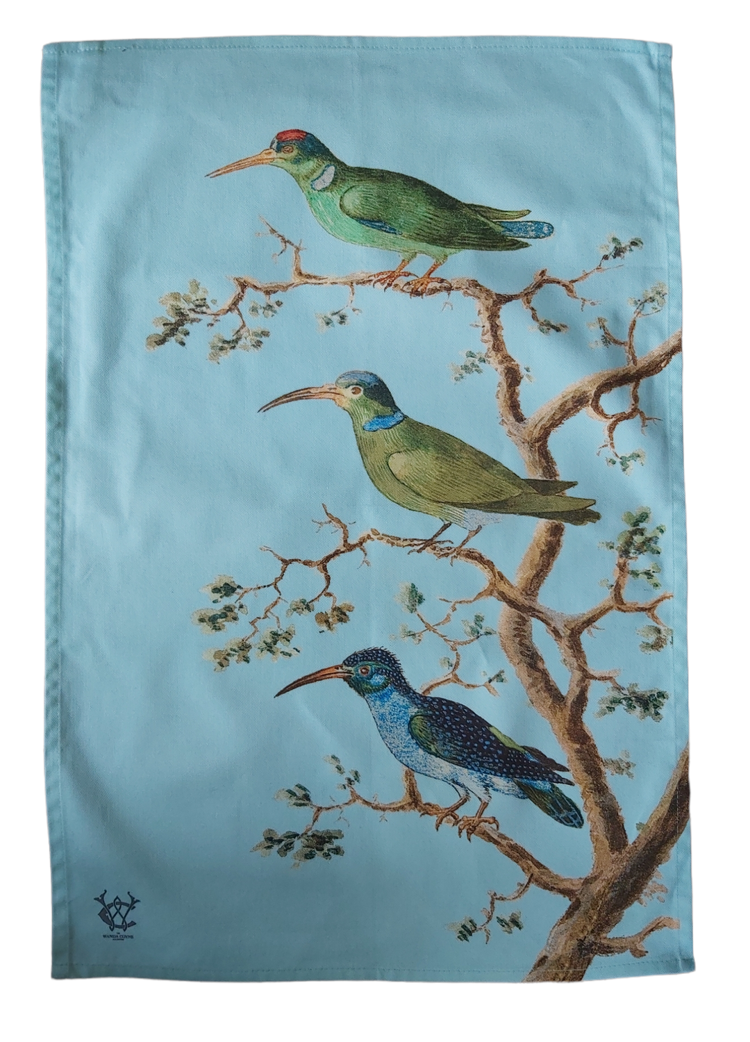 Antique Design 3 Hummingbirds Tea Towel