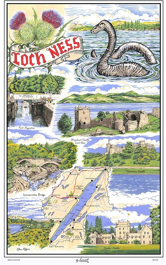 Loch Ness Cotton Tea Towel