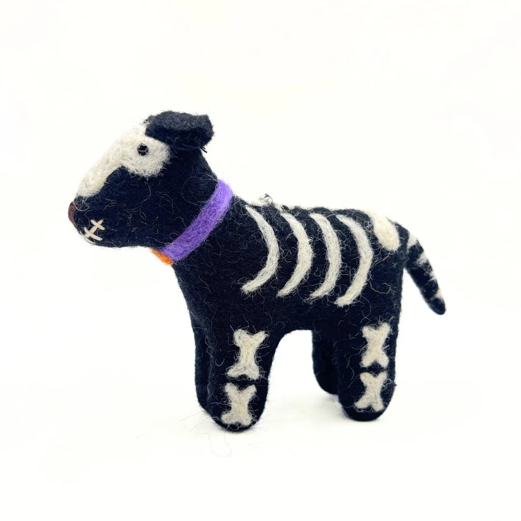 Bones the Skeleton Dog Felt Decoration