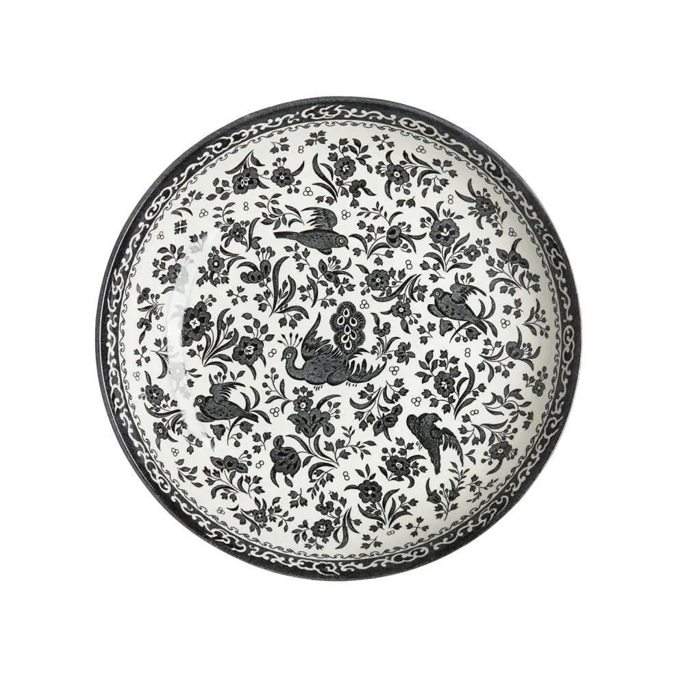 Black Regal Peacock Pasta Bowl