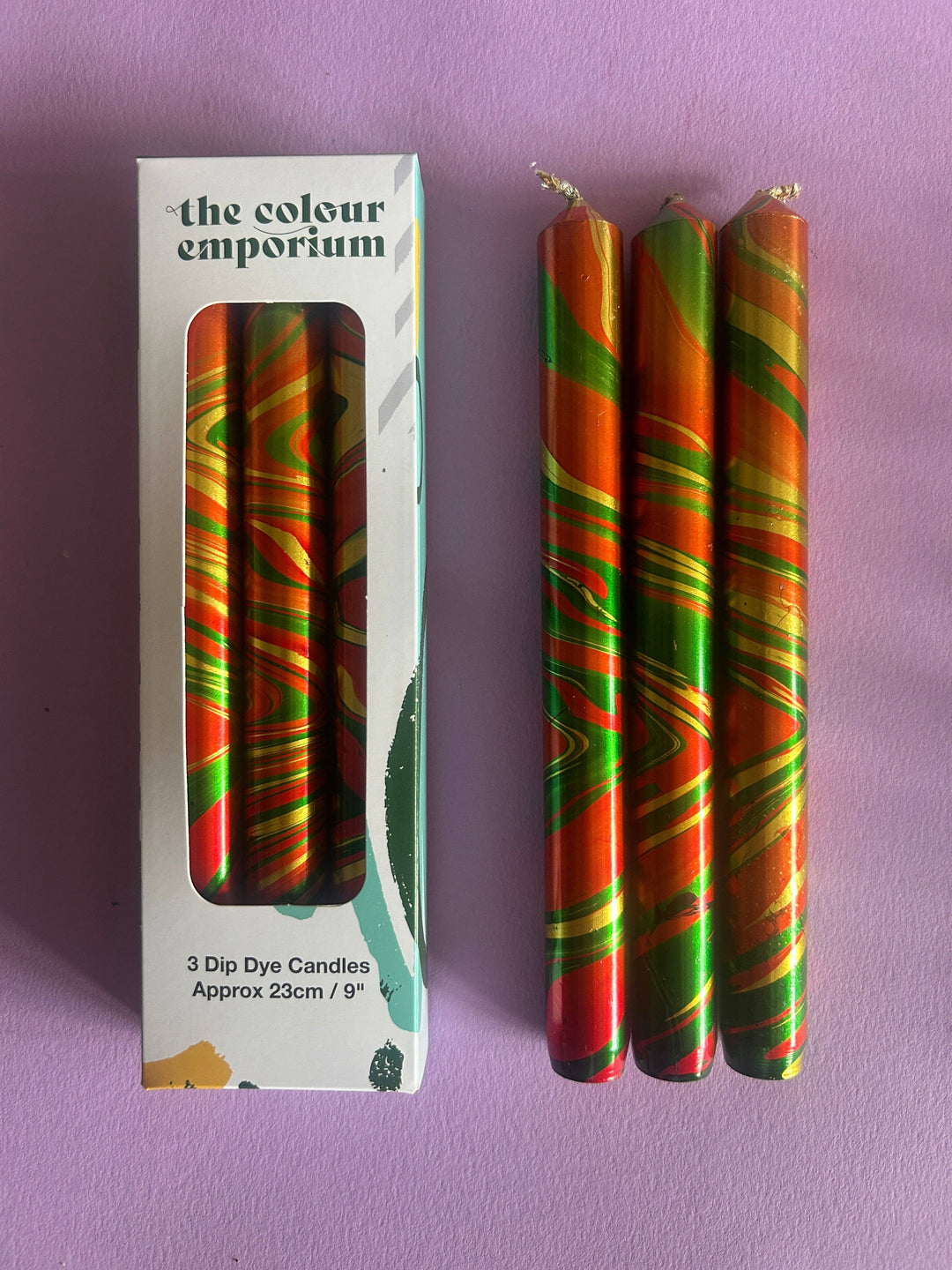 METALLIC MARBLED FOIL - Mulled Christmas Trio of Candles