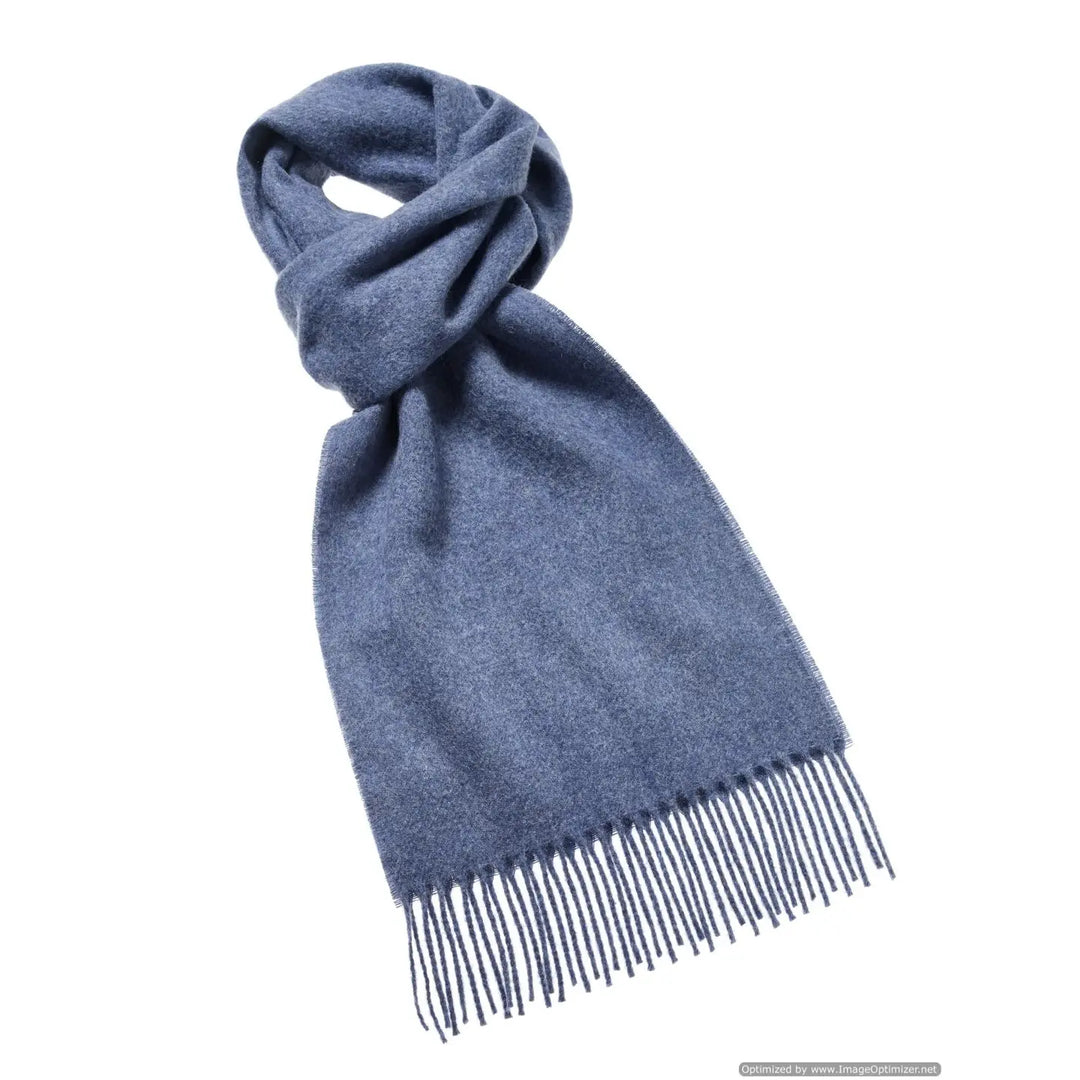 100% Pure Merino Lambswool Scarf - Luxury Airforce Blue