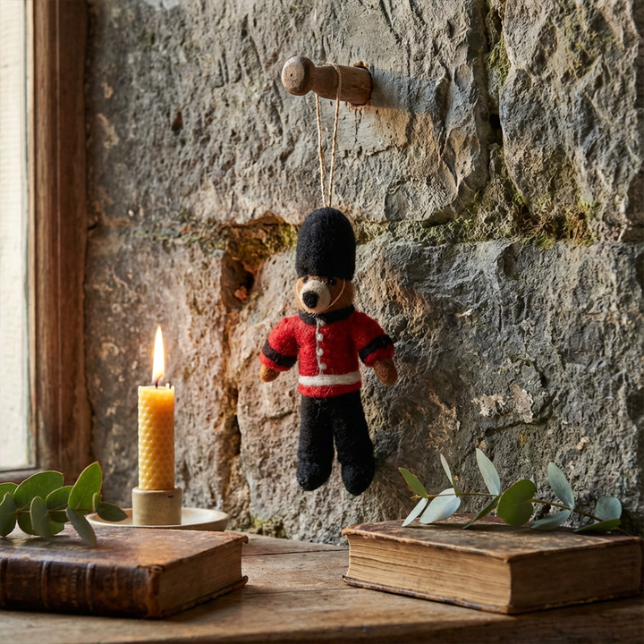 Handmade Felt Beefeater Bear London Decoration