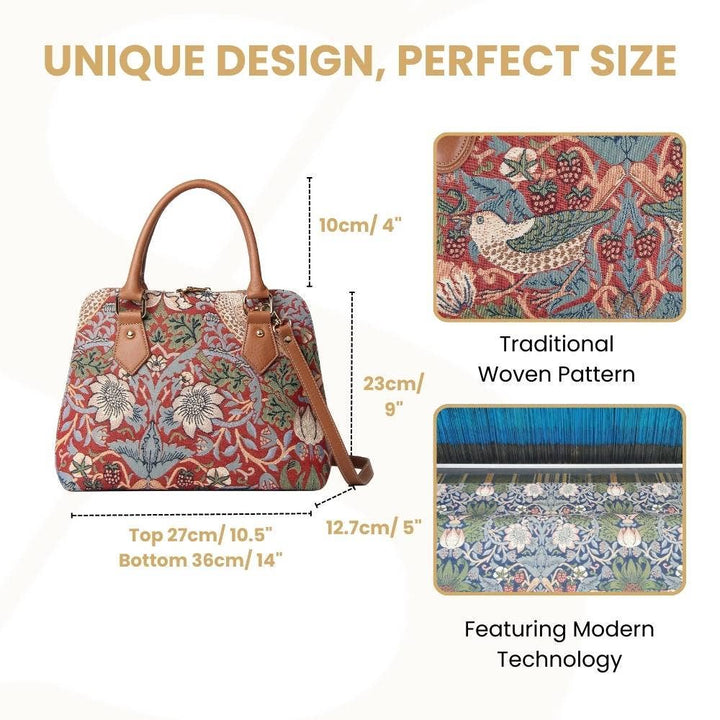 William Morris Strawberry Thief Red Convertible Bag