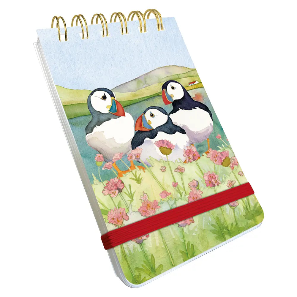 Sea Thrift Puffins Mini Spiral Pad