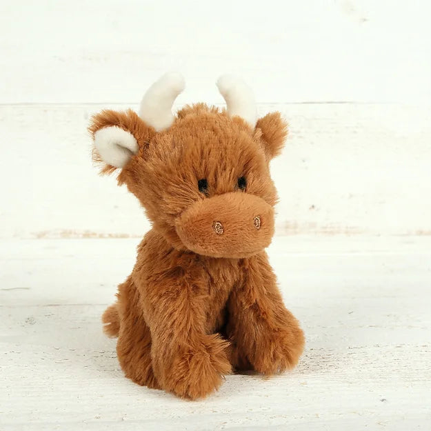 Highland Brown Cow Plush Baby Soft Mini Toy