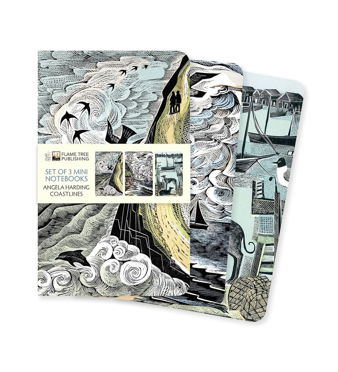 Coastlines Set of Three 3.5"x 5.75" Mini Notebooks by Angela Harding