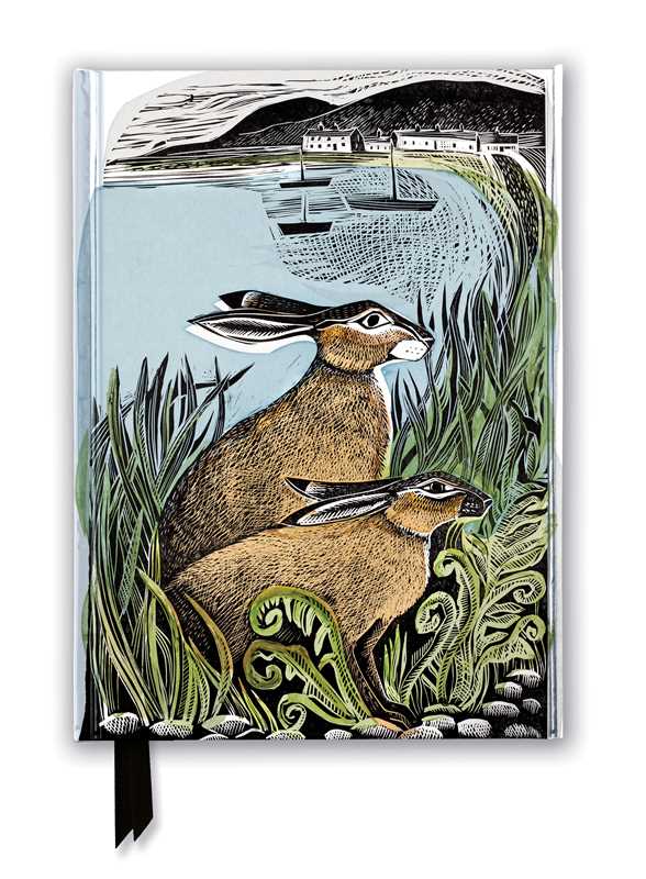 Rathlin Hares Foiled Ruled Journal by Angela Harding