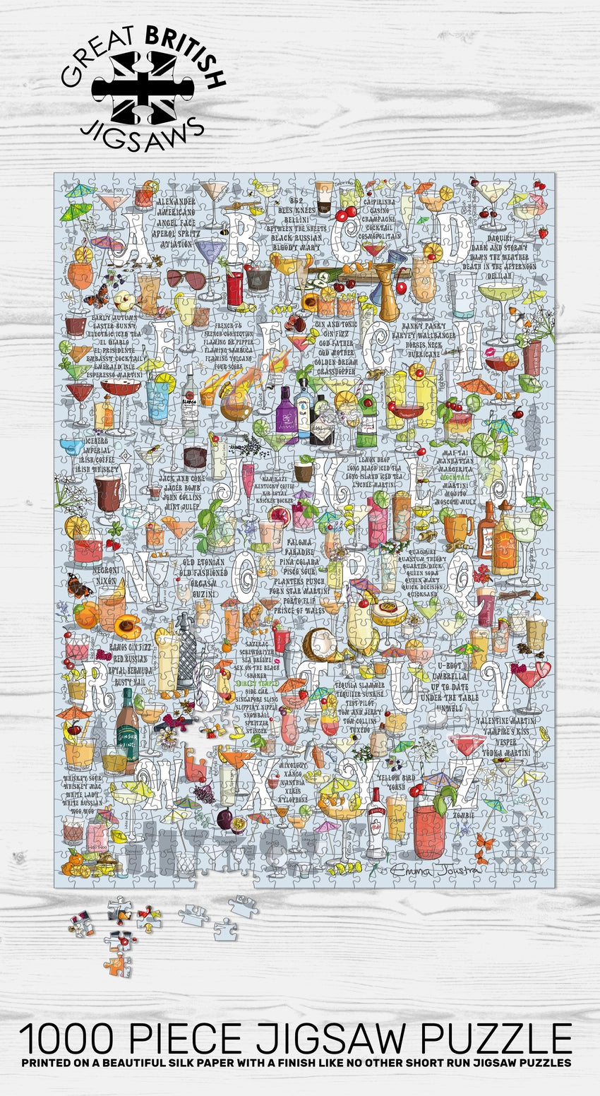 Cocktails A to Z 1000 Piece Jigsaw Puzzle