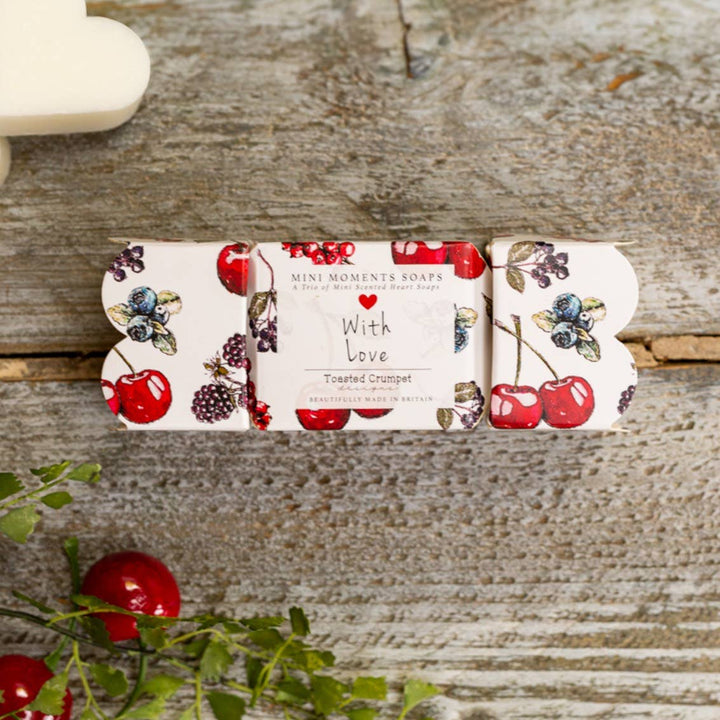 'With Love' Mon Cheri Mini Moments Boxed Trio of Mini Heart Soaps