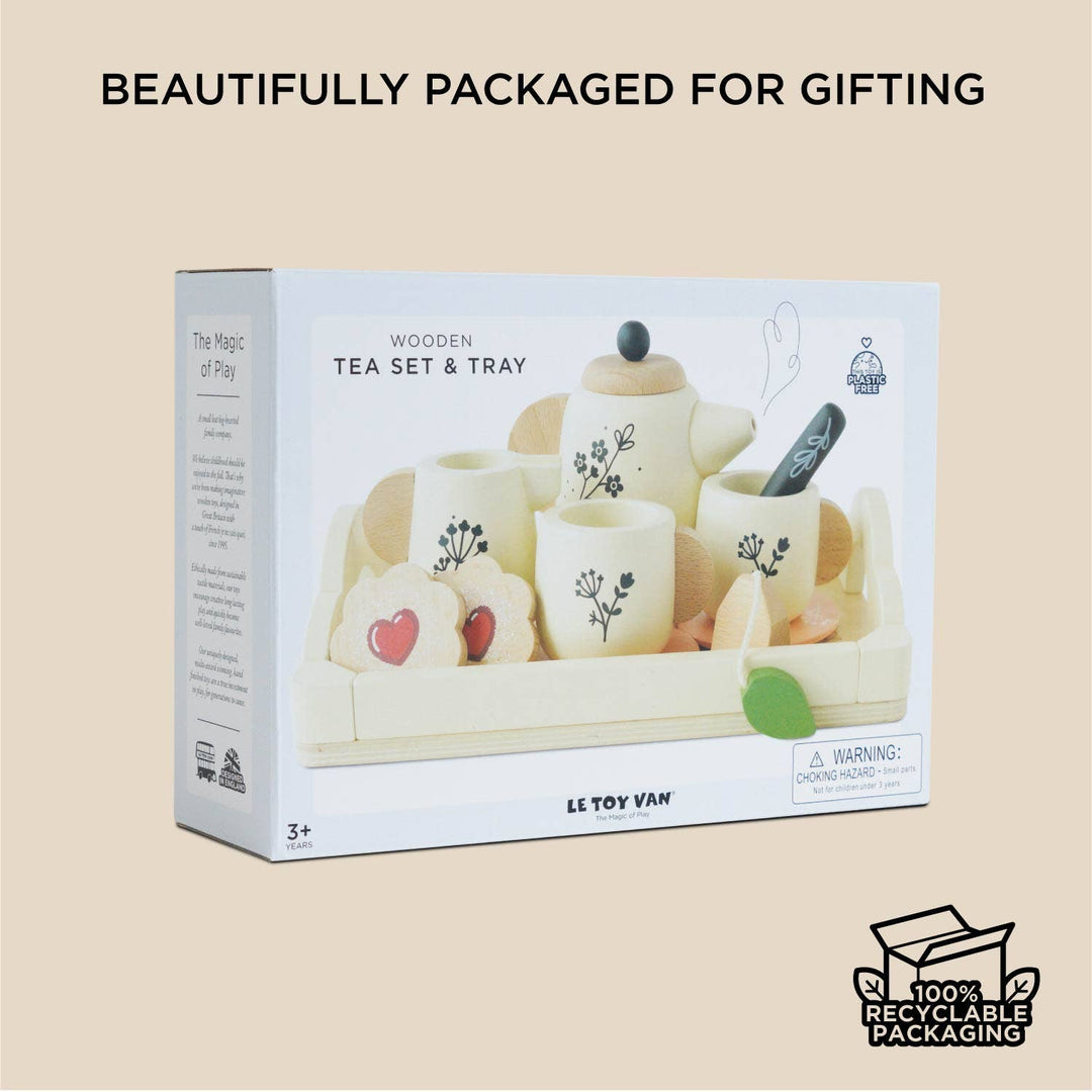 Eco-Friendly Wooden Tea Set & Tray