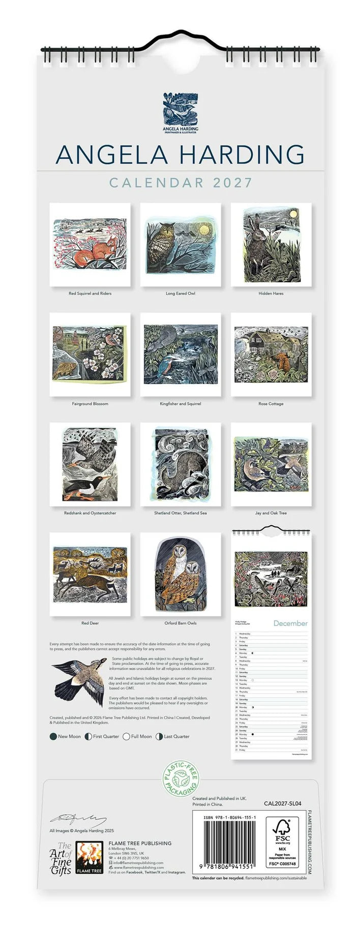 Angela Harding Slim Art Calendar 2027