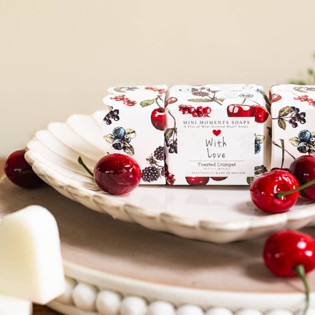 'With Love' Mon Cheri Mini Moments Boxed Trio of Mini Heart Soaps