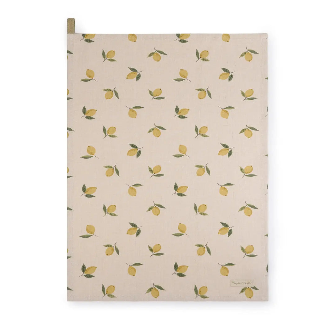Lemons Linen Tea Towel