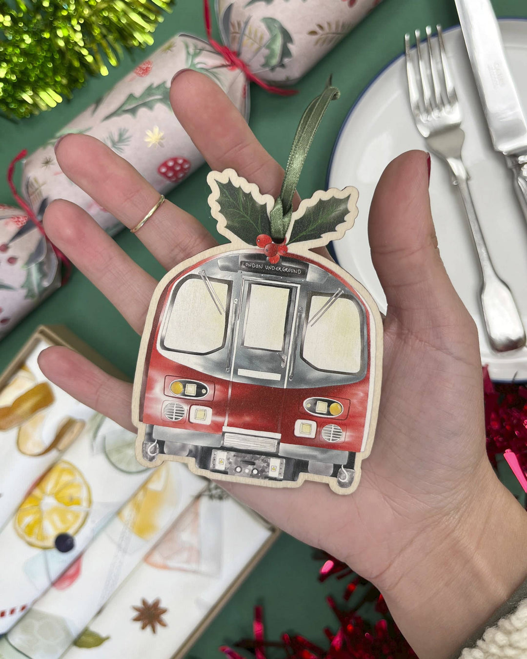 London Tube Wooden Christmas Ornament