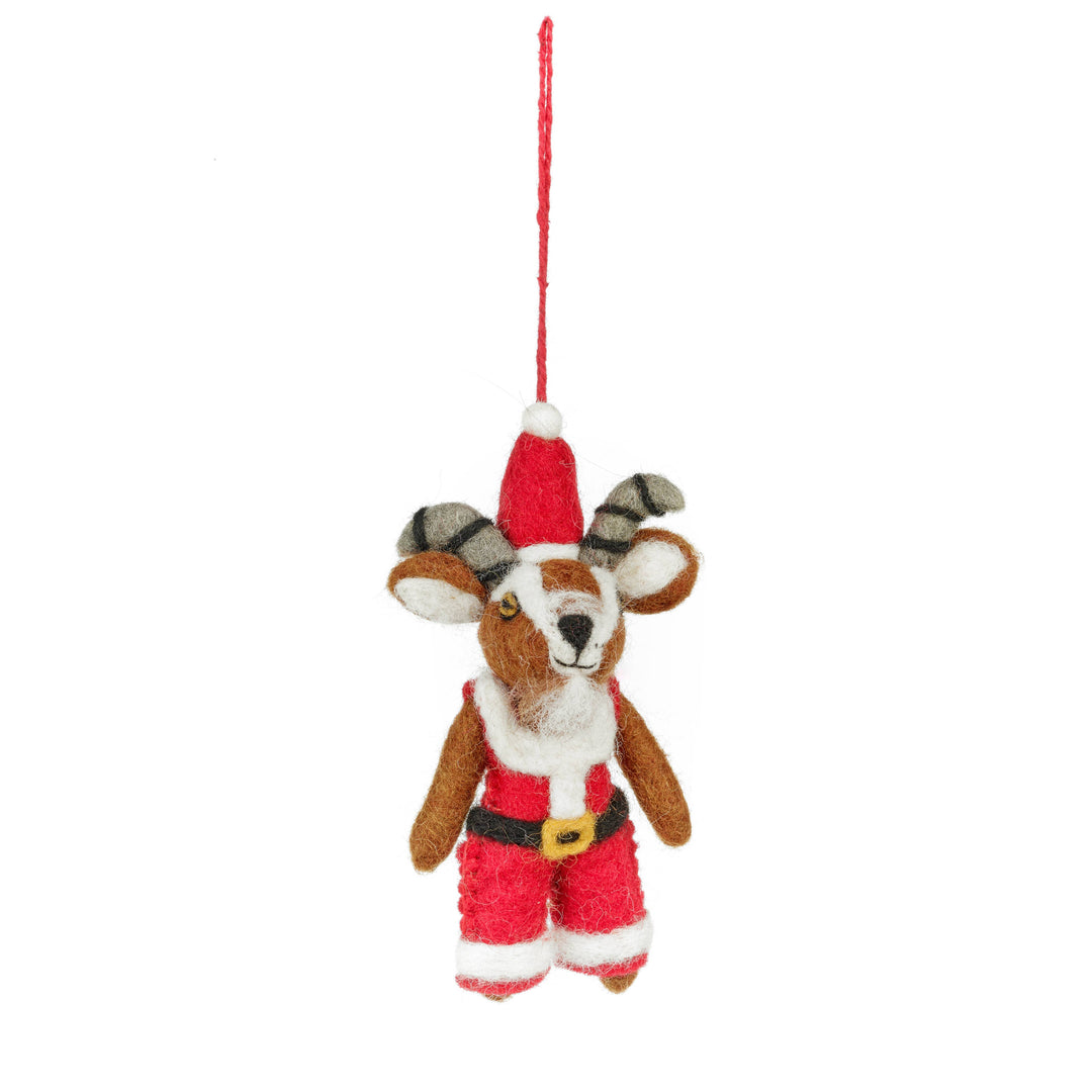 Kit the Christmas Goat Handmade Felt Hanging Decoration