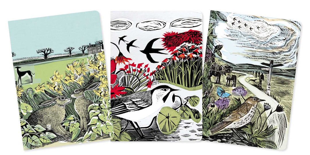 Landscapes Set of Three 8" x 6" A5 Standard Notebooks by Angela Harding