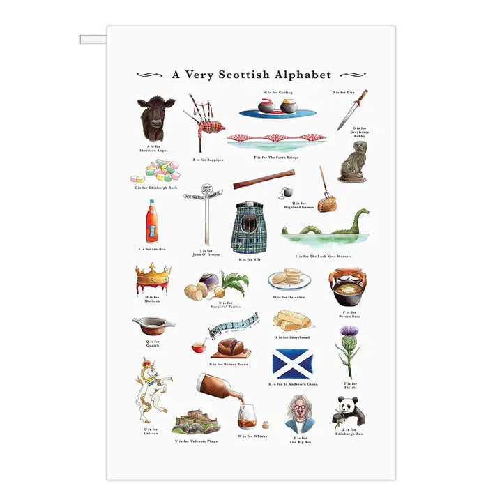 A Very Scottish Alphabet Tea Towel