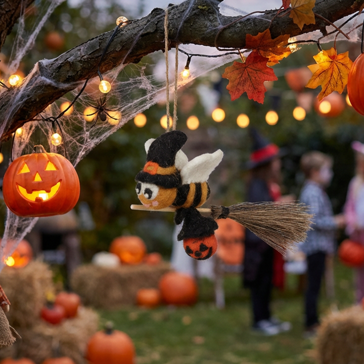 Felt Bee-Witched Handmade Hanging Halloween Decoration