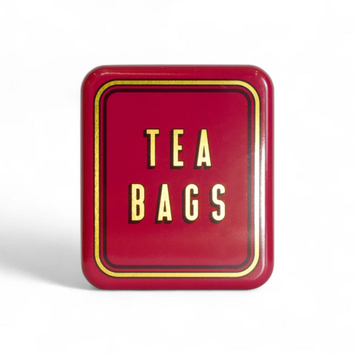 "Tea Bags" Pocket Tea Bag Tin - Burgundy