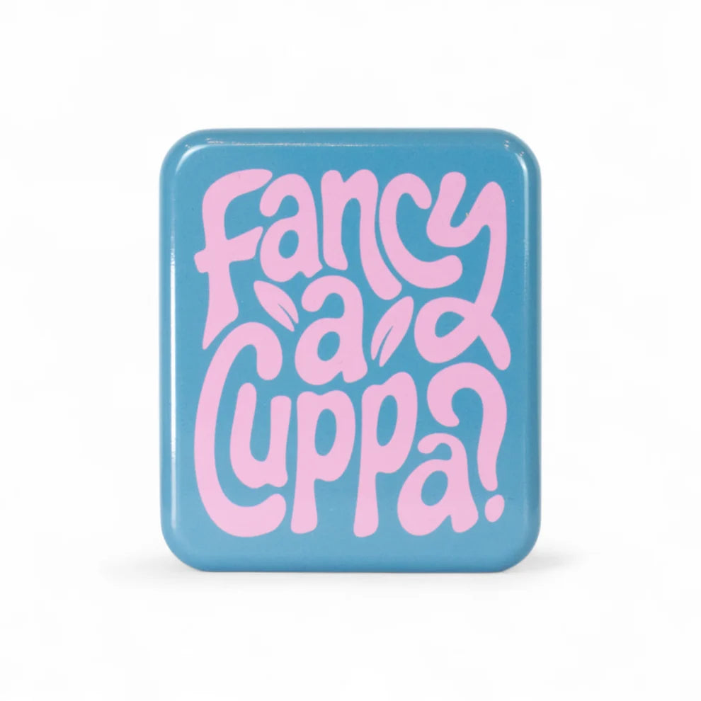 "Fancy a Cuppa?" Pocket Tea Bag Tin - Blue