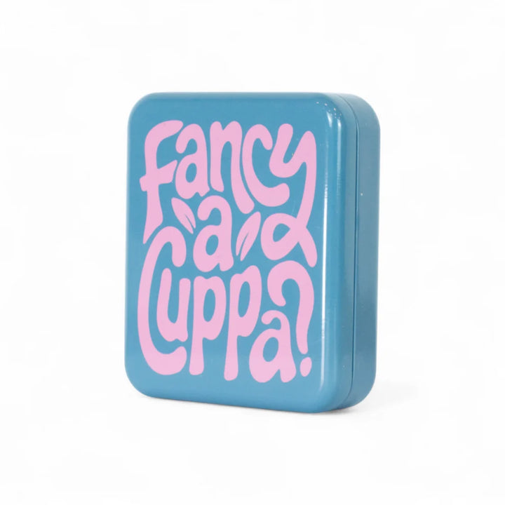 "Fancy a Cuppa?" Pocket Tea Bag Tin - Blue