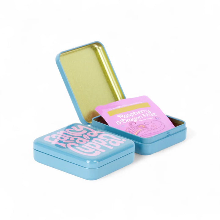 "Fancy a Cuppa?" Pocket Tea Bag Tin - Blue