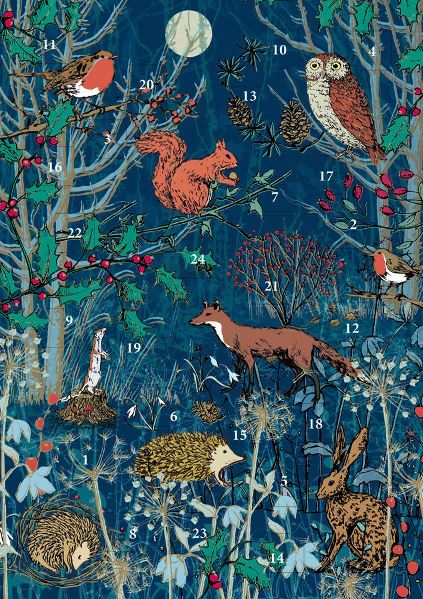 Winter's Tale Animals Advent Calendar Card