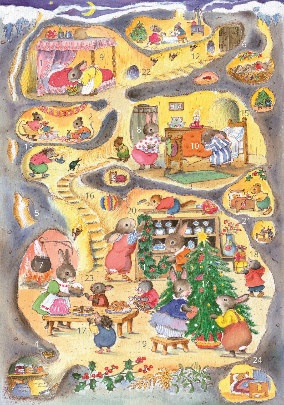 Rabbit Warren Advent Calendar Card