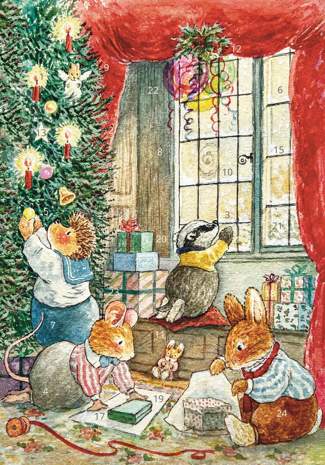 Wrapping Presents Advent Calendar Card