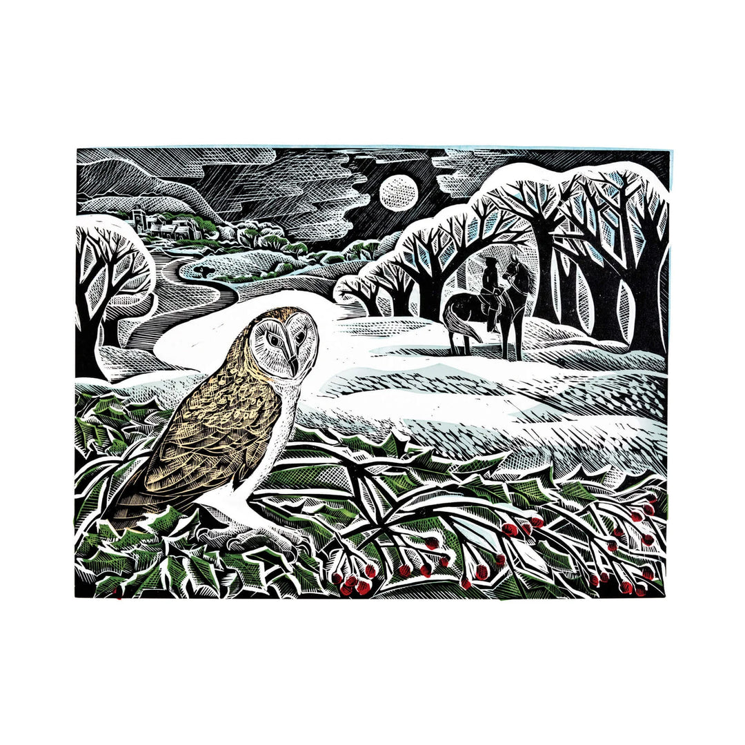 'Owl Flight' and 'Christmas Cottage' Set of 10 Notecards