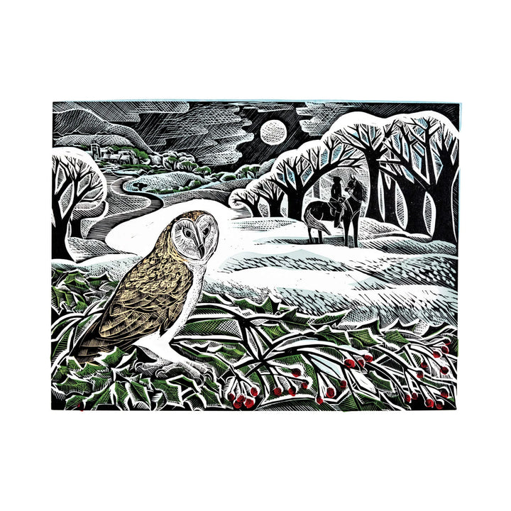 'Owl Flight' and 'Christmas Cottage' Set of 10 Notecards