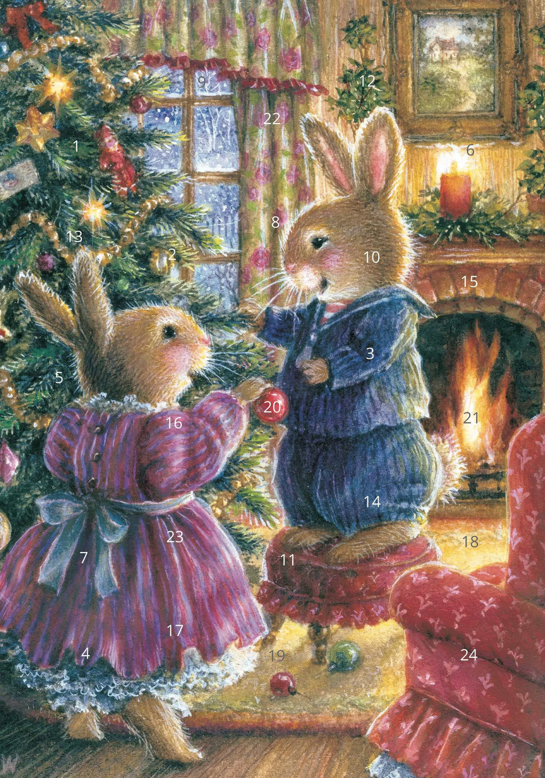 Decorating The Tree Advent Calendar Card