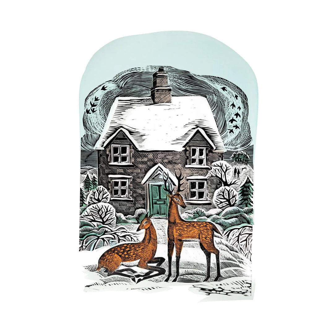 'Owl Flight' and 'Christmas Cottage' Set of 10 Notecards