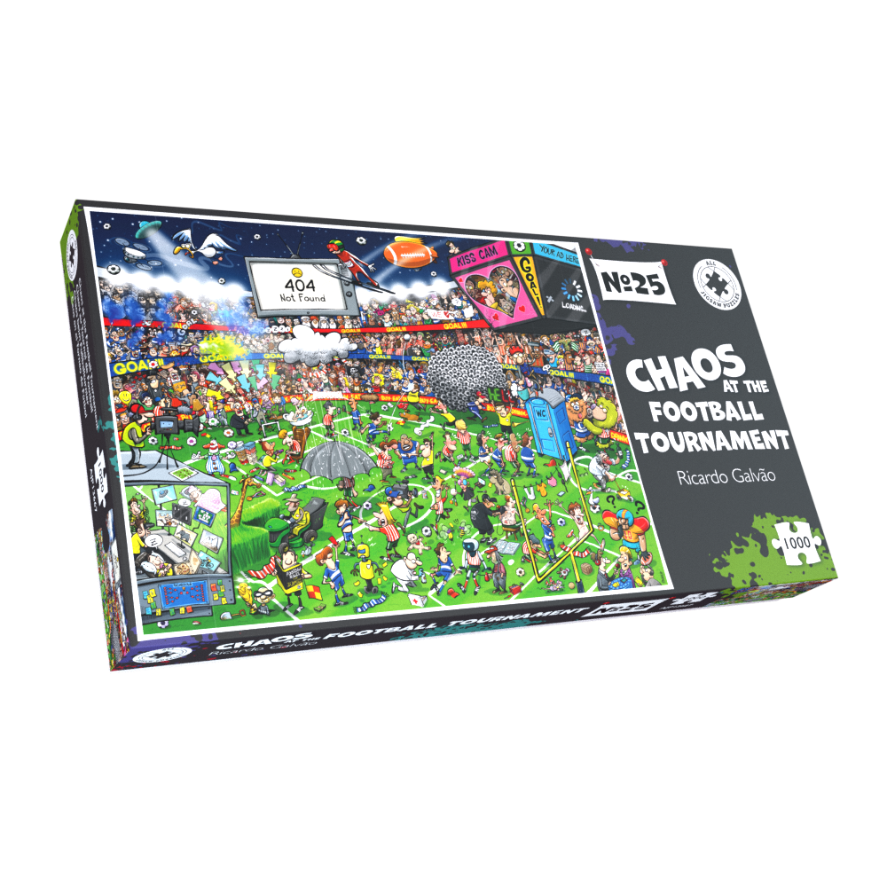 Chaos at the Football Tournament No.25 - 1000 Piece Jigsaw Puzzle by Ricardo Galvao