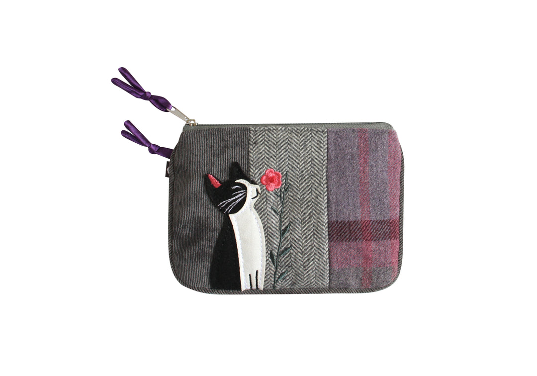 Cat and Flower Applique Juliet Purse