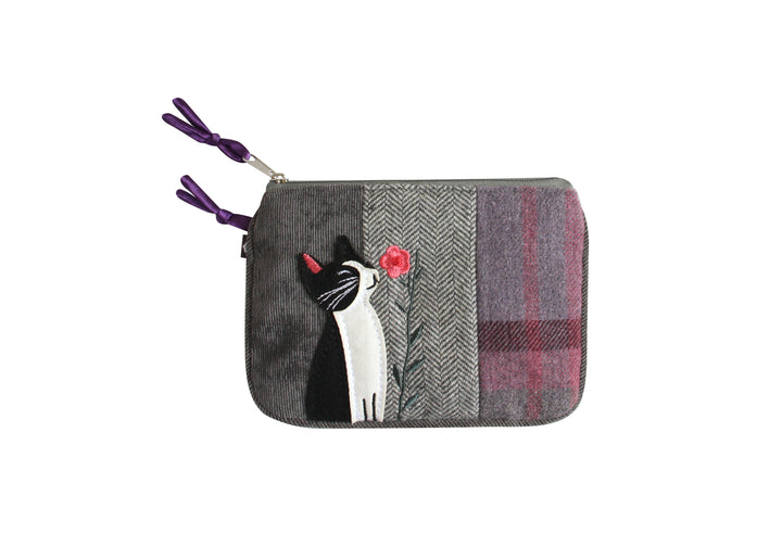 Cat and Flower Applique Juliet Purse