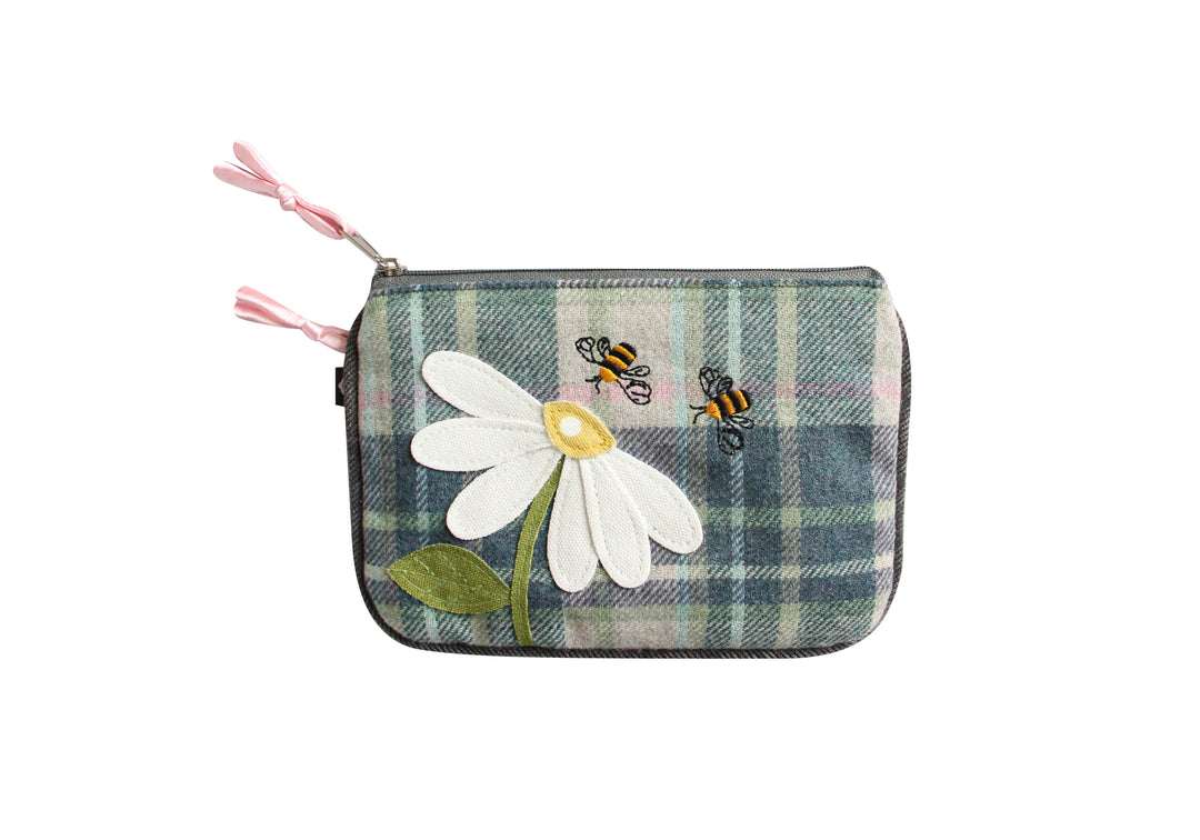 Flower Applique and Embroidered Bees Juliet Purse