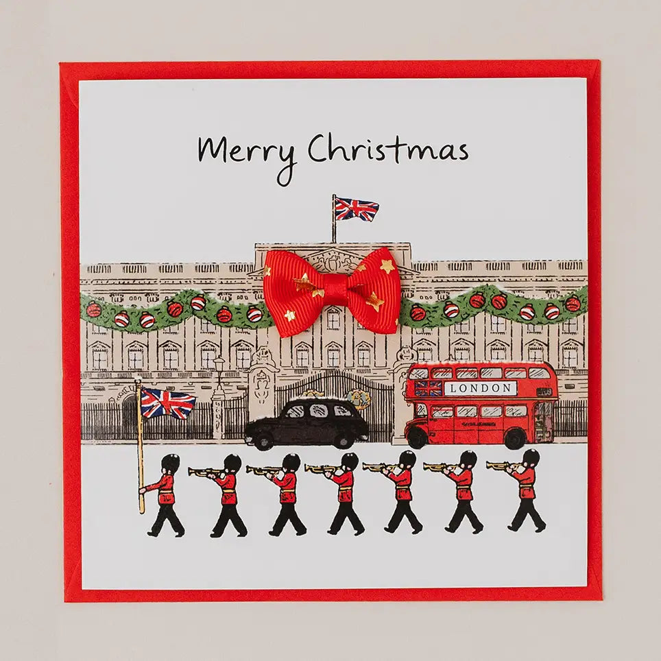 'Merry Christmas' Buckingham Palace Christmas Card with Bow